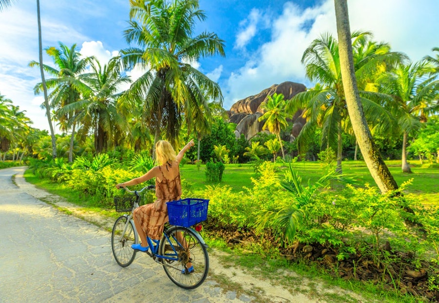 Cycling the palm-lined estate roads