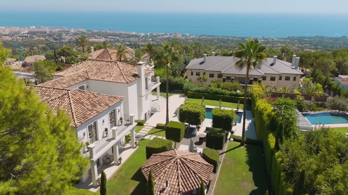 Vue aérienne des villas de Sierra Blanca, Marbella