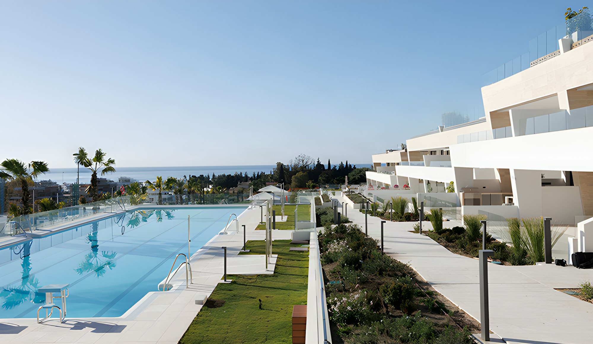 EPIC Marbella residences and communal pool overlooking the Mediterranean, Golden Mile