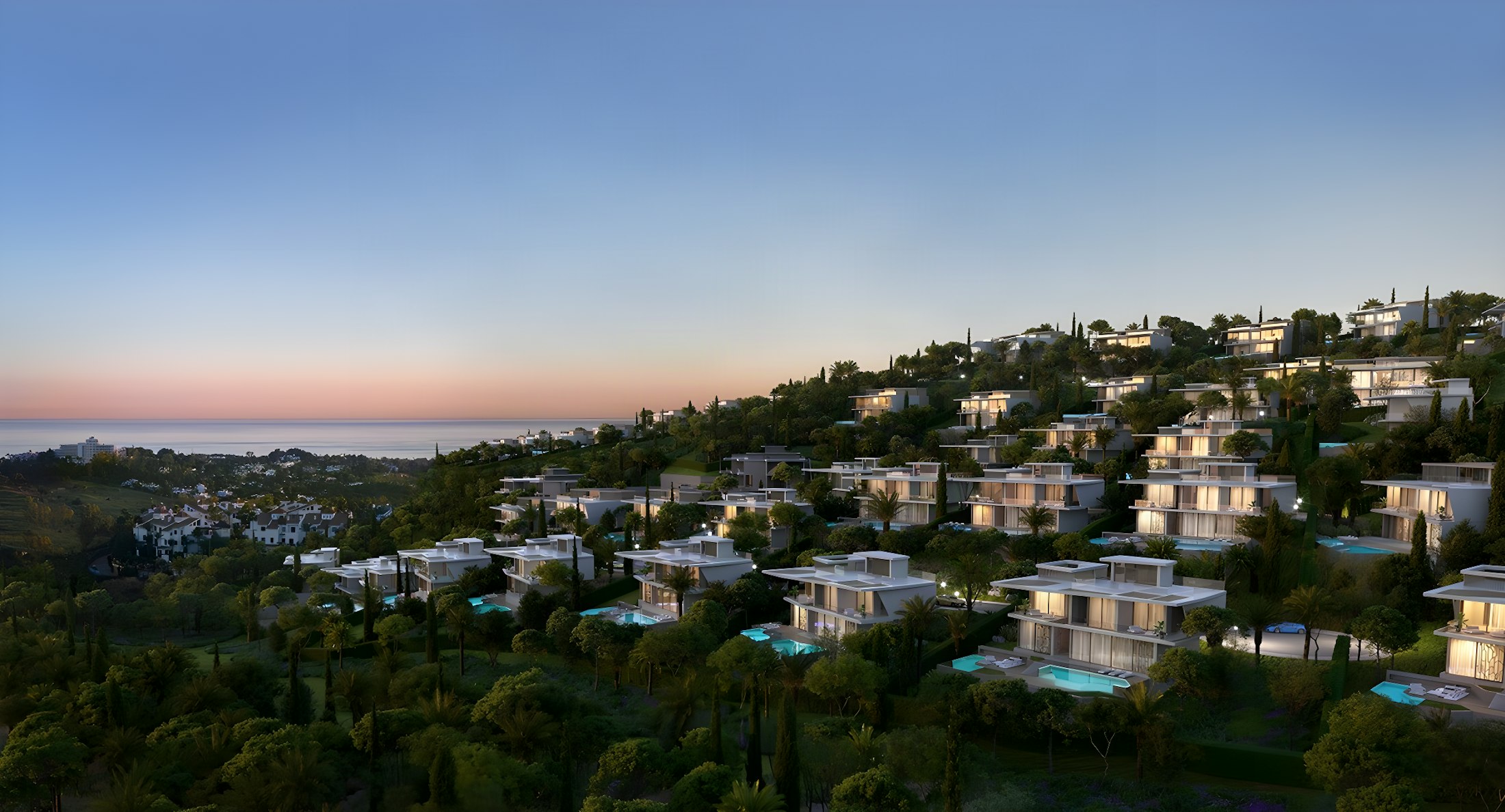 Tierra Viva at dusk — Lamborghini branded villas