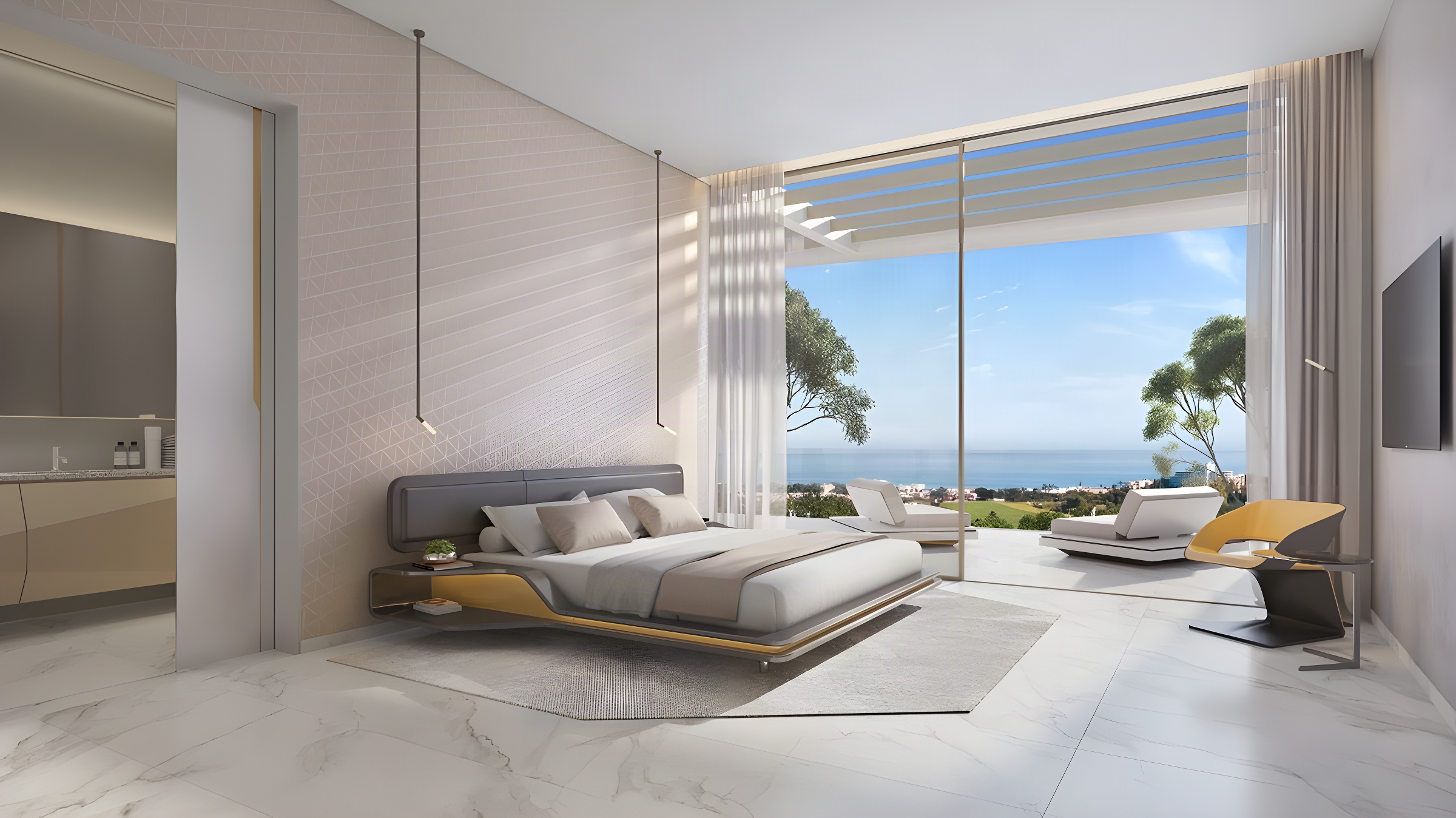 Master bedroom with sea views, Tierra Viva Benahavís