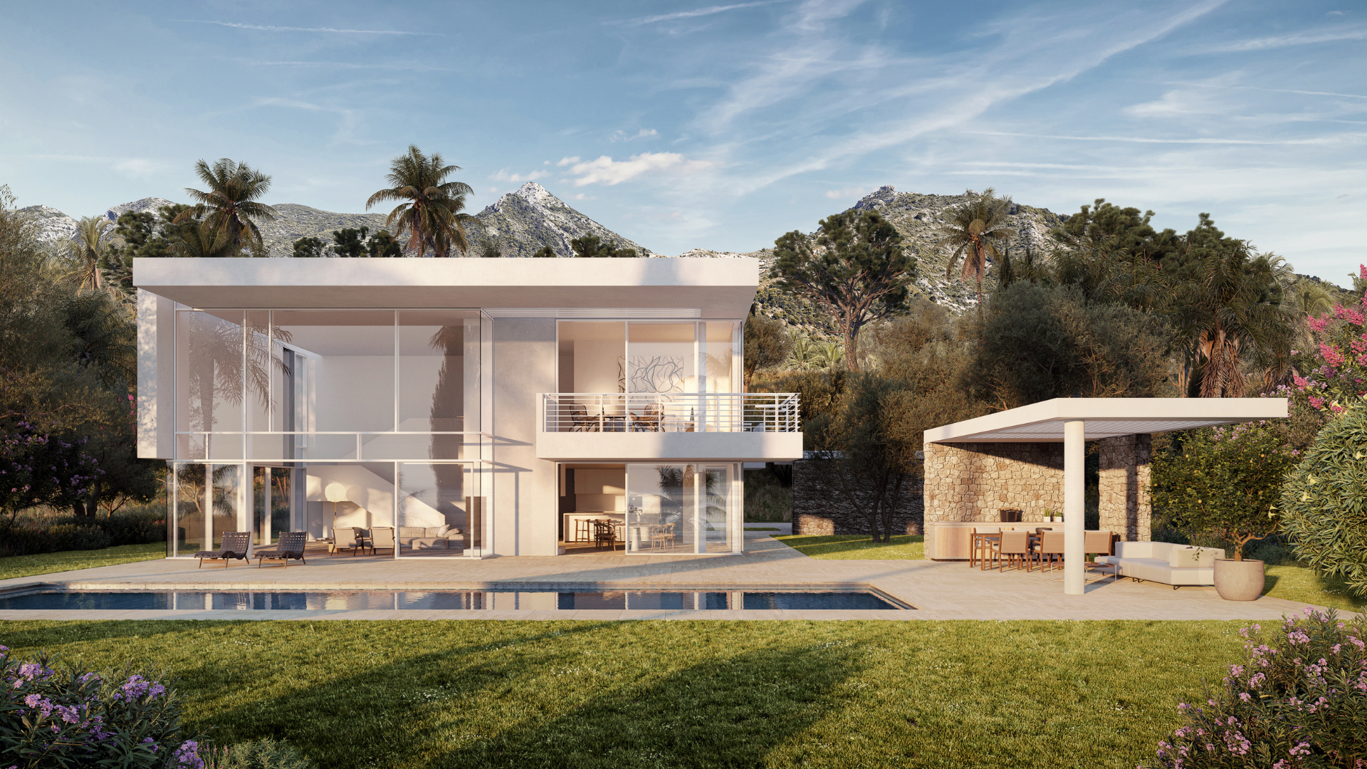 Four Seasons Marbella villa against the mountains