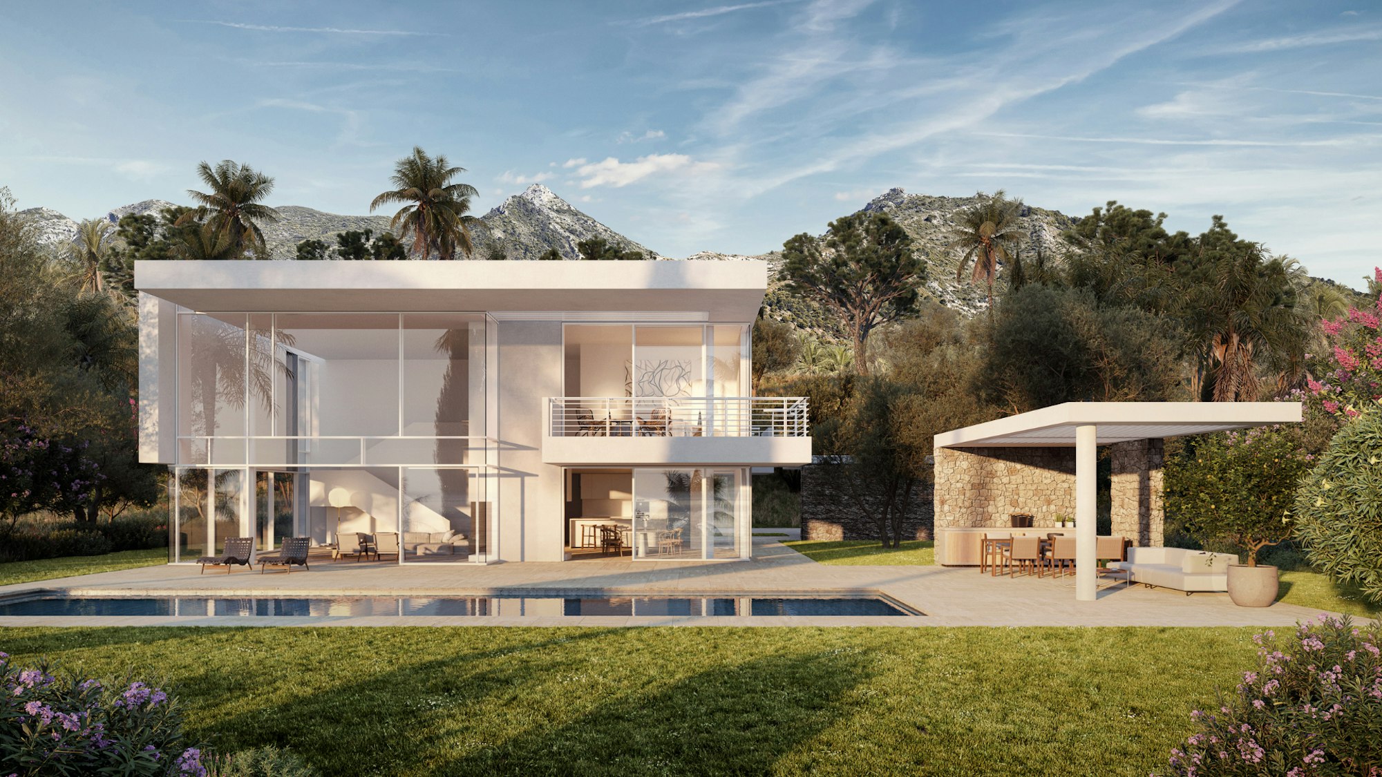 Four Seasons Marbella villa against the mountains