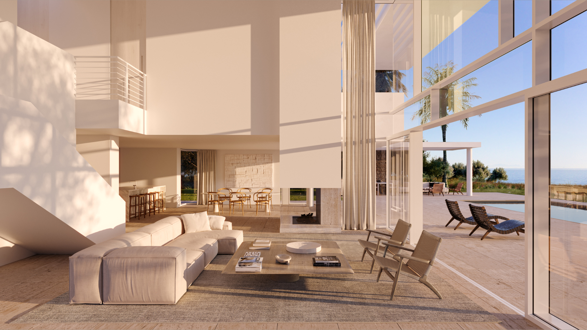 Double-height living space with sea views, Four Seasons Marbella