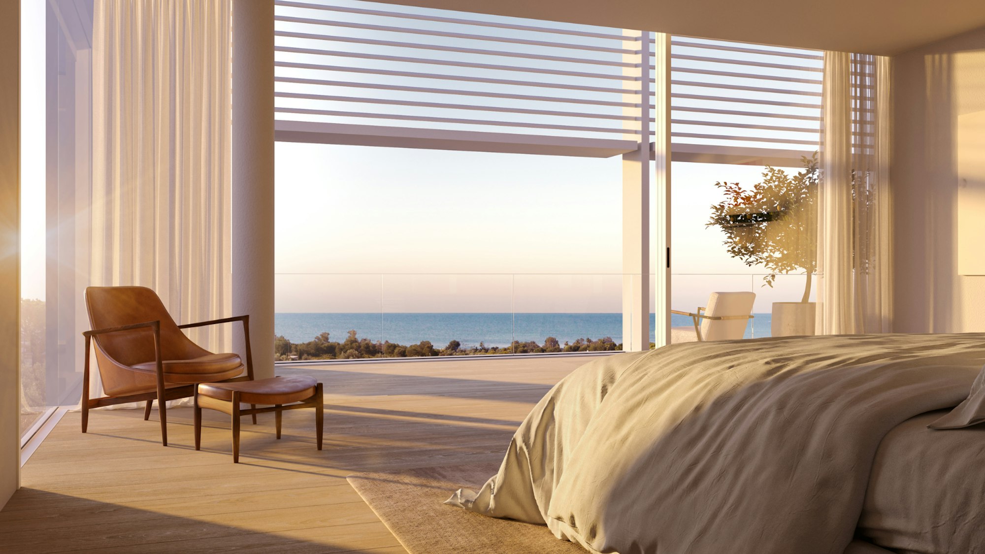 Bedroom with sea views, Four Seasons Private Residences Marbella