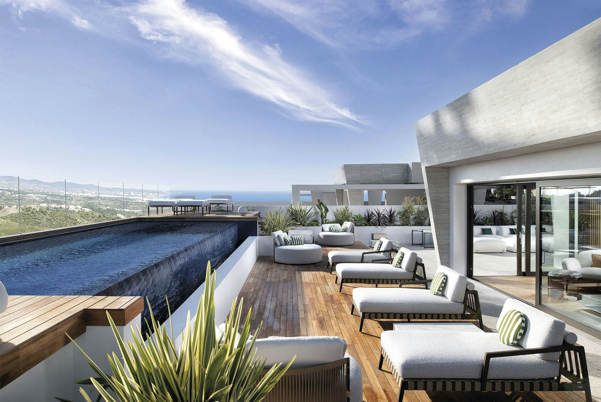 EPIC Marbella rooftop pool with Mediterranean views