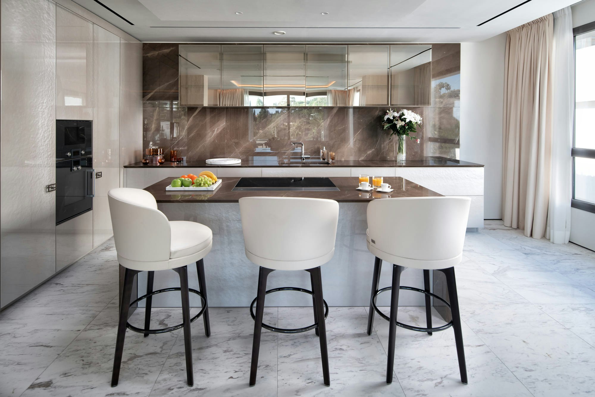 EPIC Marbella residence kitchen furnished by FENDI Casa