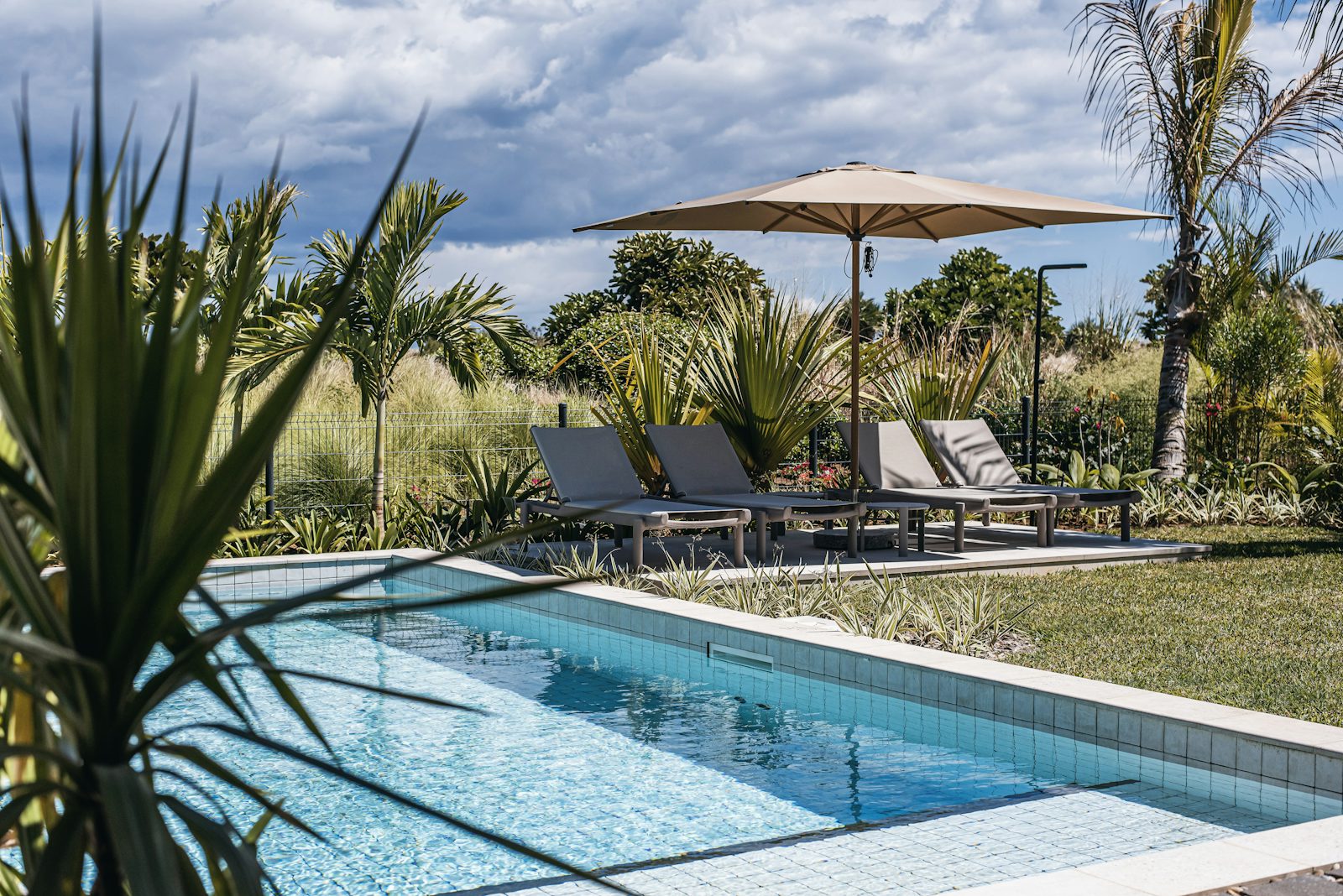 Private pool of a tropical villa in Mauritius