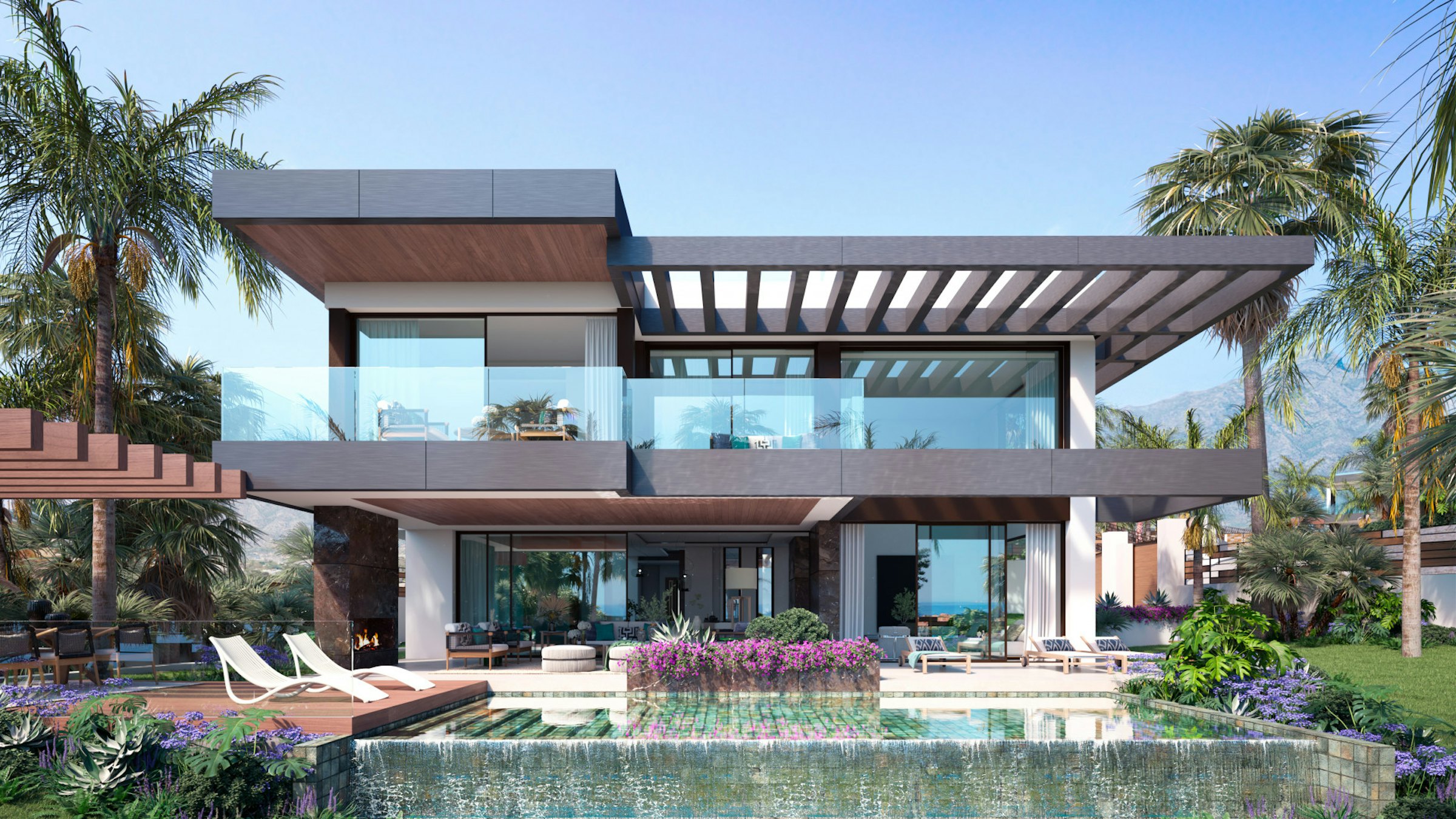 Villa contemporaine et ses terrasses, Nueva Andalucía