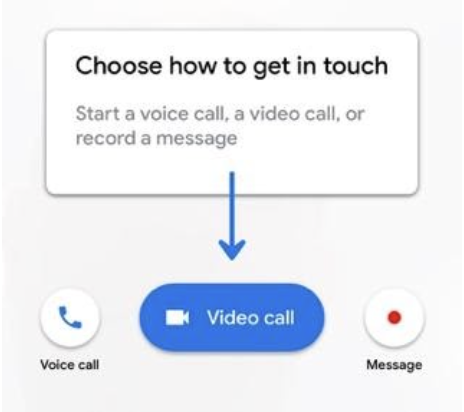 image showing you where to click for the video call button