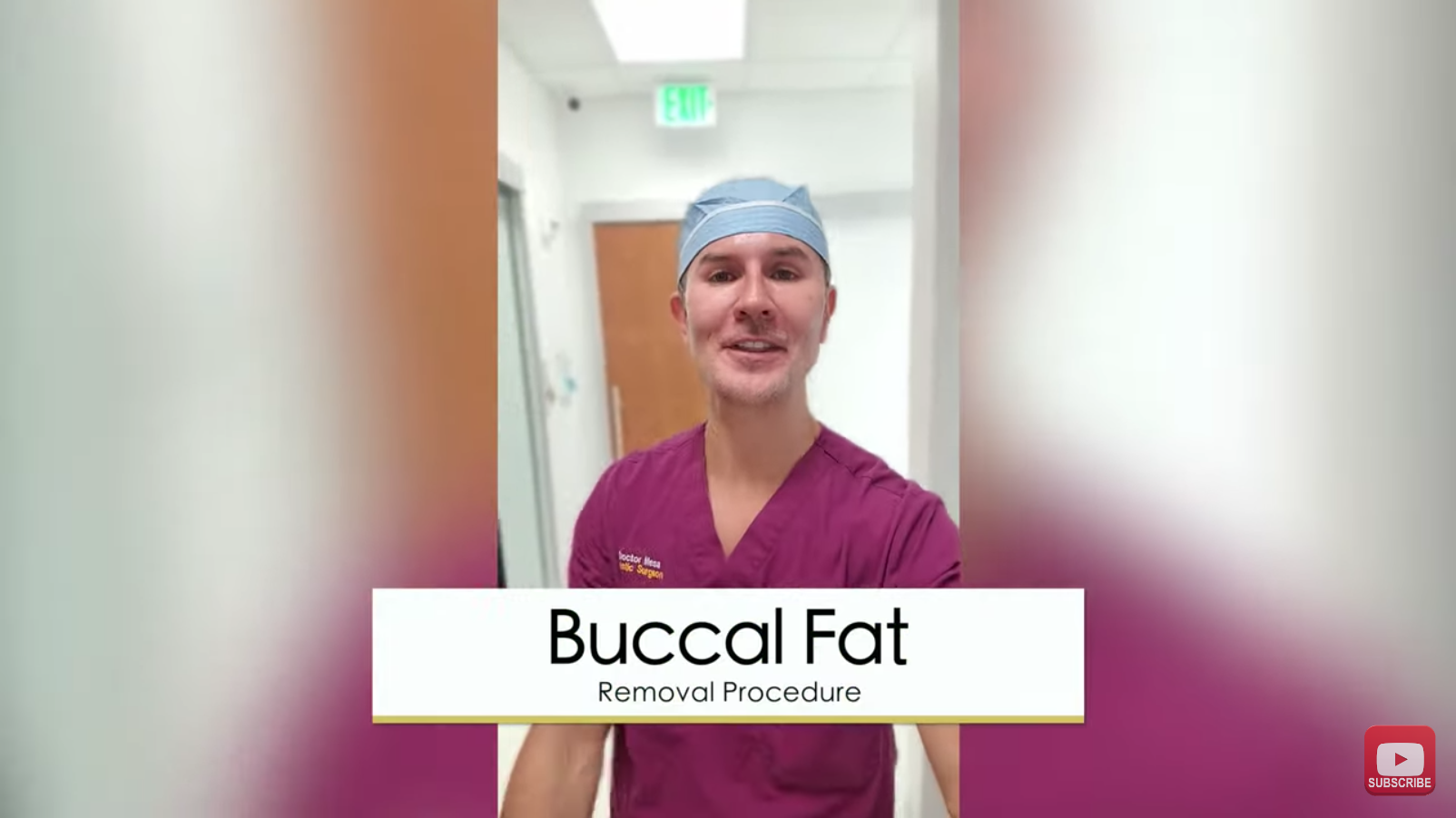 a video still of Dr. Mesa talking about buccal fat removal procedure