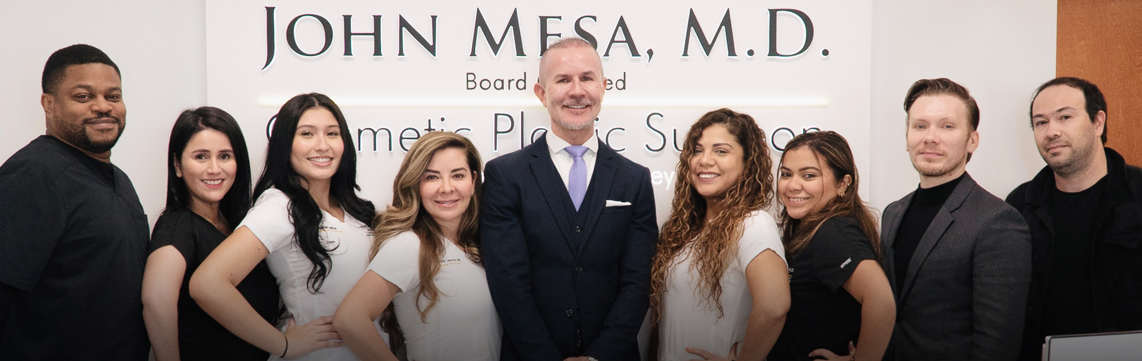 A photo of the whole staff at Dr. Mesa Cosmetic Plastic Surgery