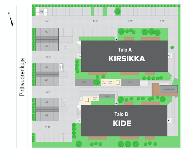 Kirsikka ja Kide, Pirttivuorenkujan asemakaavapiirros