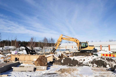 Hiidenvartin työmaa alkuvaiheessa.