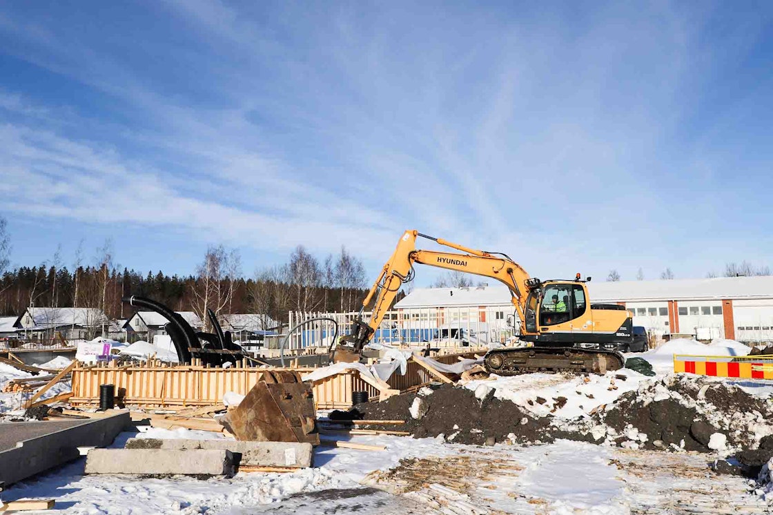 Hiidenvartin työmaa alkuvaiheessa.