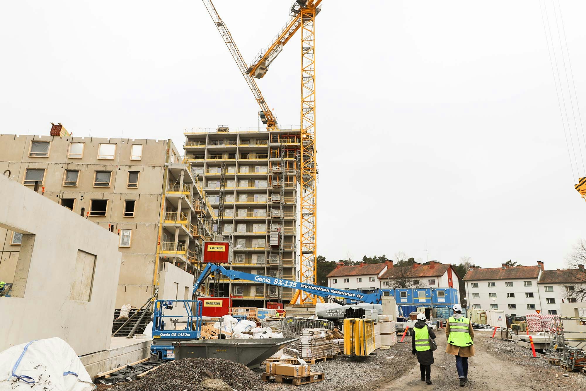 Toivolankatu 10:n rakennustyömaa.