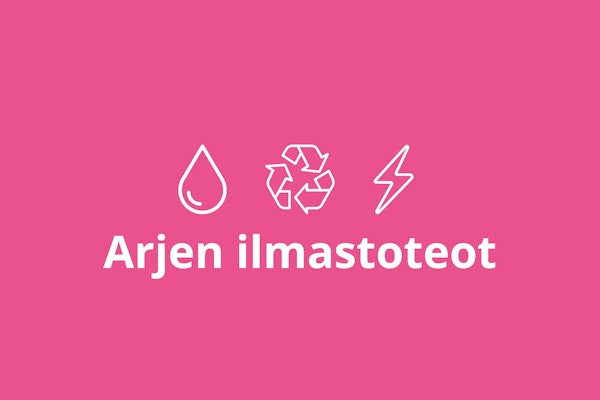 Pinkki Arjen ilmastoteot -banneri