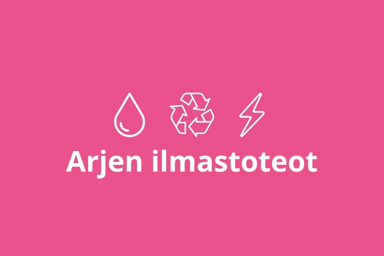 Pinkki Arjen ilmastoteot -banneri