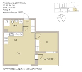 Asunnon AROLANKAARI 3 pohjapiirros