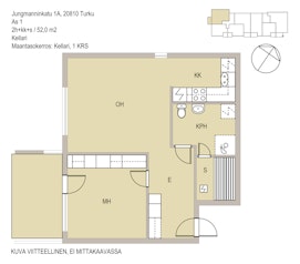 Asunnon JUNGMANNINKATU 1 pohjapiirros