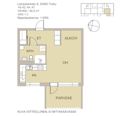 Asunnon LAMPOLANKATU 8 pohjapiirros