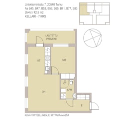 Asunnon LINKKITORNINKATU 7 pohjapiirros