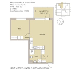 Asunnon REVONTULENKATU 8 pohjapiirros