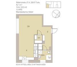Asunnon STÅLARMINKATU 27 pohjapiirros