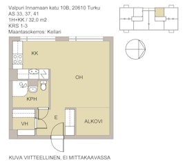 Asunnon VALPURI INNAMAAN KATU 10 pohjapiirros