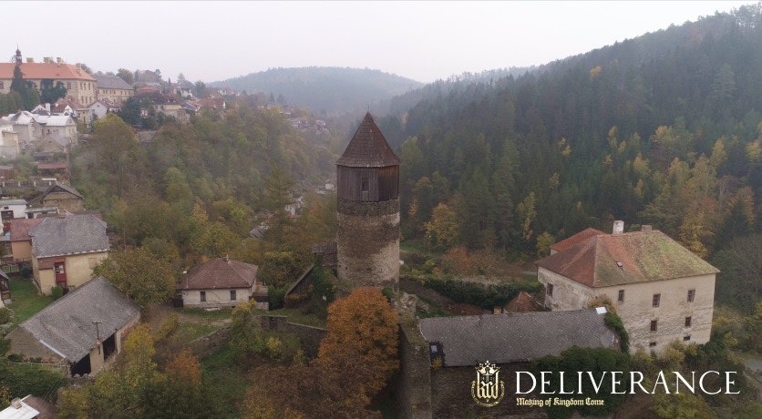 Cover Image for DELIVERANCE : THE MAKING OF KINGDOM COME. spire,building,tower,architecture,nature,roof,monastery,castle,outdoors,scenery