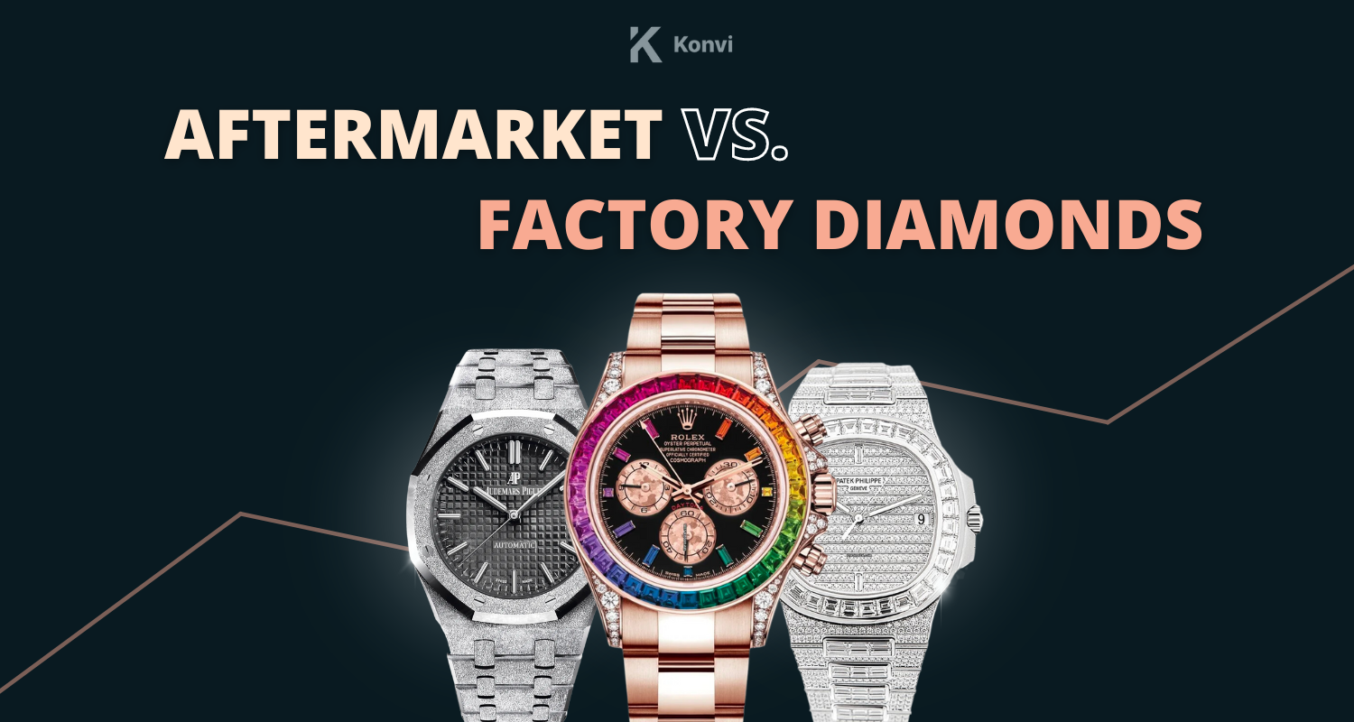 Aftermarket vs. factory set diamonds on luxury watches