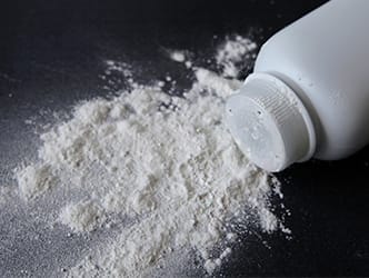 talcum powder on a table