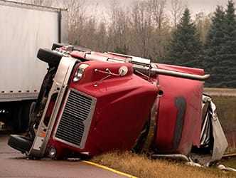 overturned semi truck