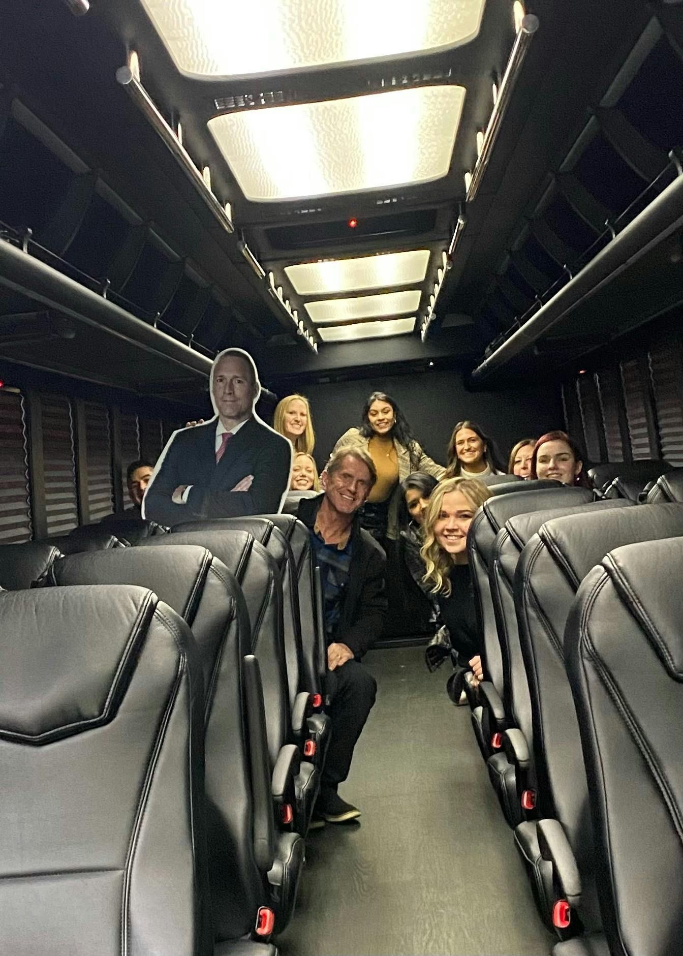 Team bonding on a bus