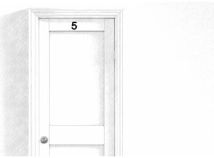 Zamknięte drzwi z numerem 5