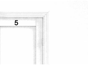 Zbliżenie drzwi o numerze 5