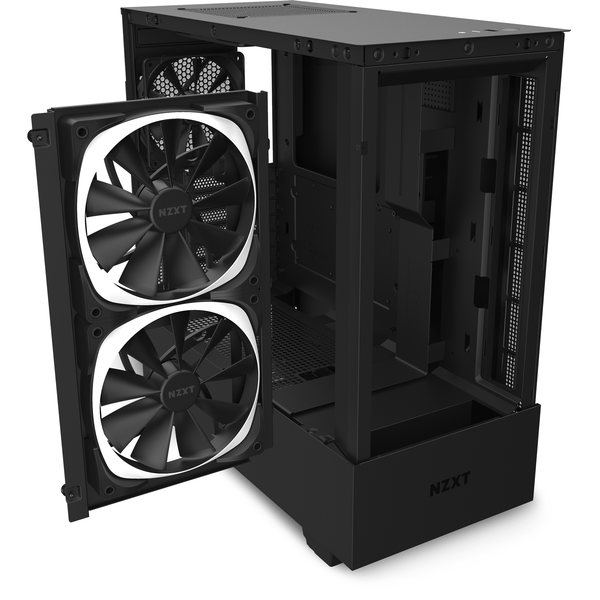 NZXT H510 Elite - CA-H510E-W1 - Premium Mid-Tower ATX Case PC Gaming Case -  Dual-Tempered Glass Panel - Front I/O USB Type-C Port - Vertical GPU Mount