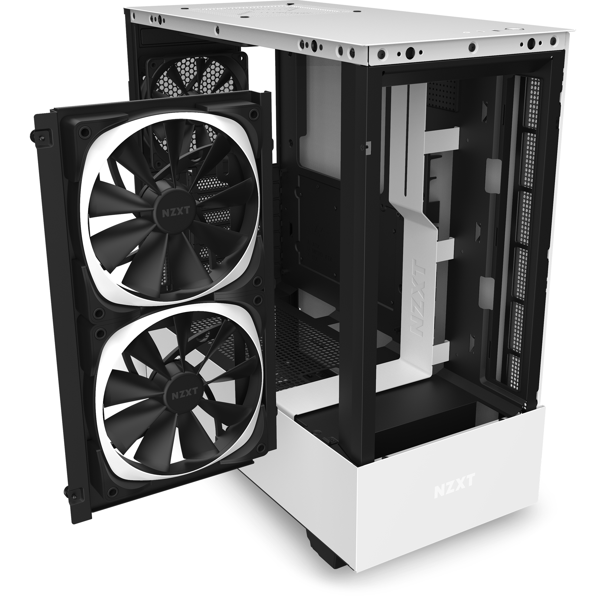かわいい！ NZXT H510 Elite White Black ミドルタワーPCケース 強化