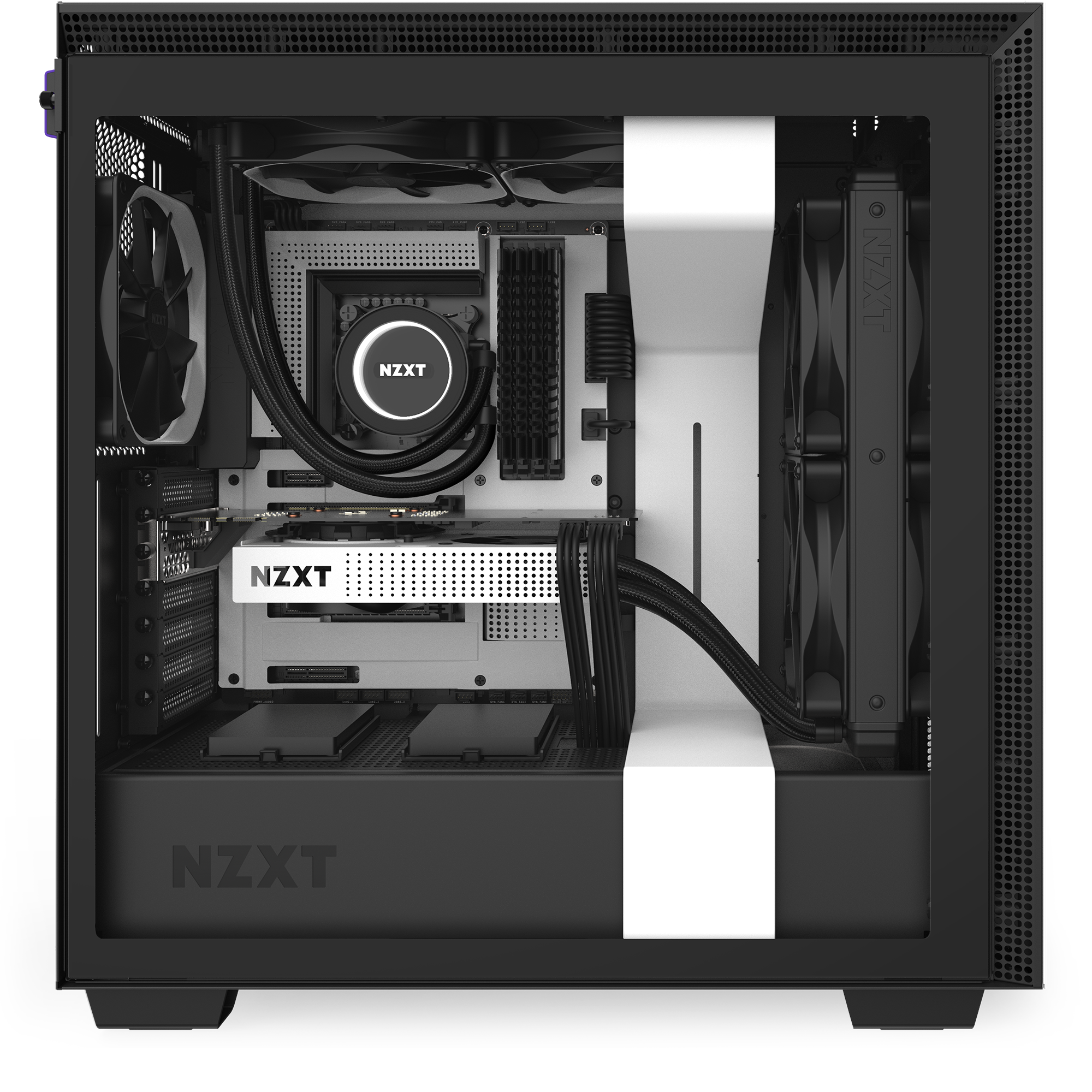 Черно белая сборка. Корпус NZXT h710 CA-h710b-w1. NZXT h710 White. Корпус NZXT h710 White/Black. Корпус: NZXT h700.