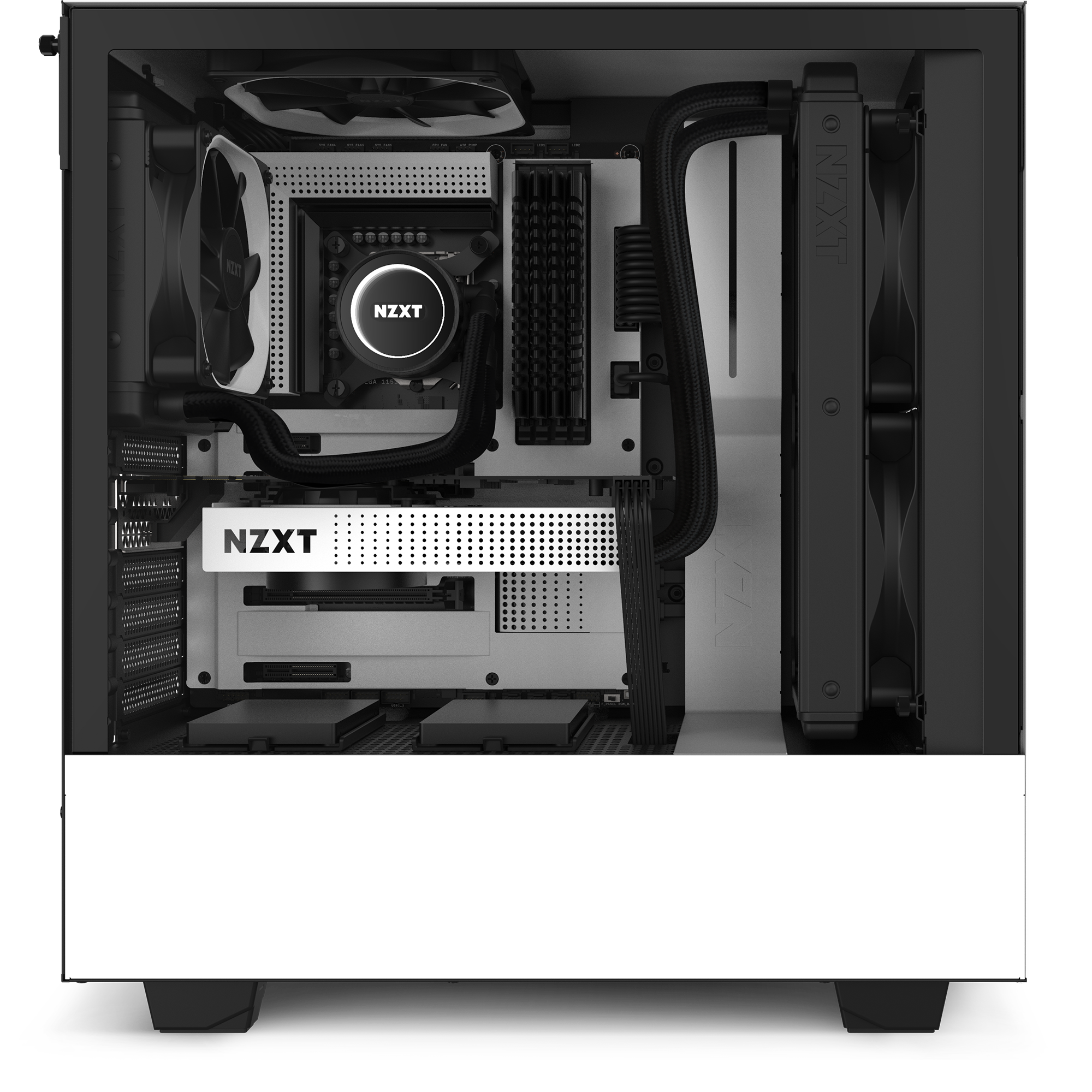 Boîtier NZXT BLANC + alim + carte mère ASUS Rog + watercooling