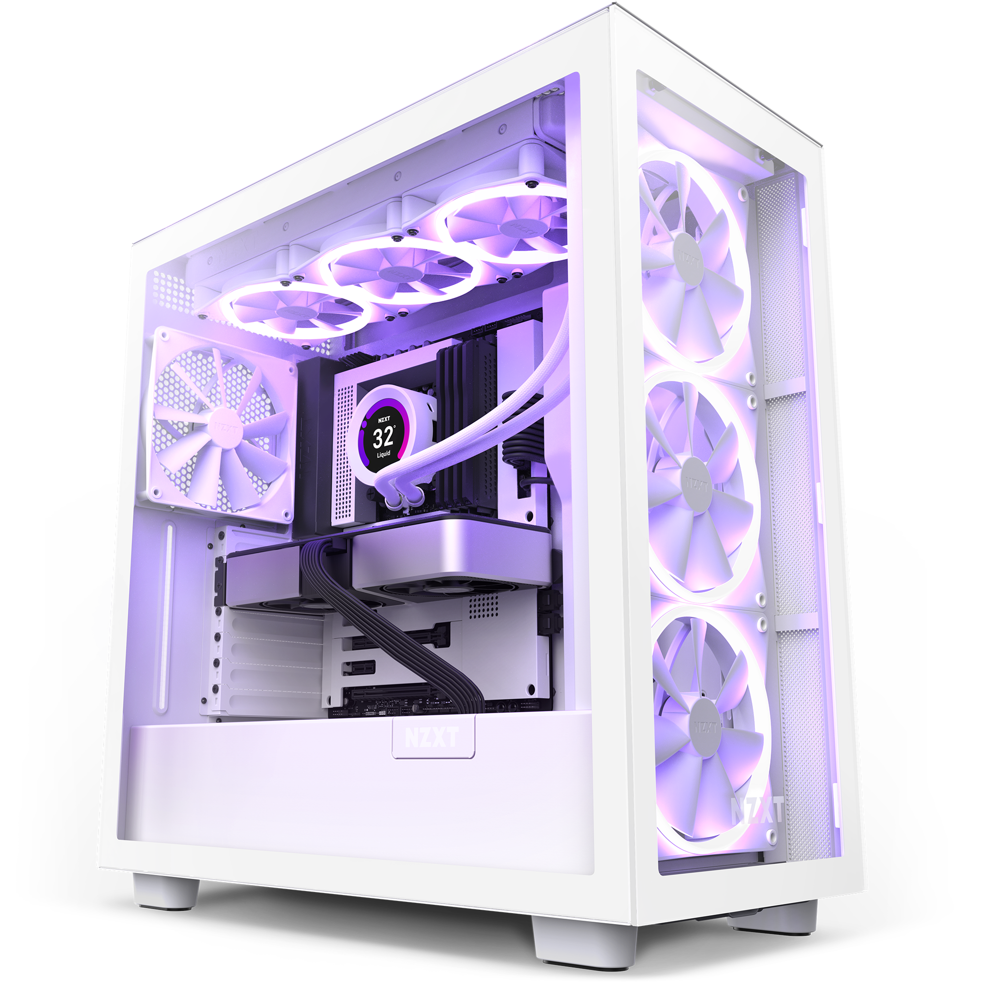 White RGB Gamer PC Case, ATX/mATX/ITX Compatible, Medium Tower PC Gaming  Empty