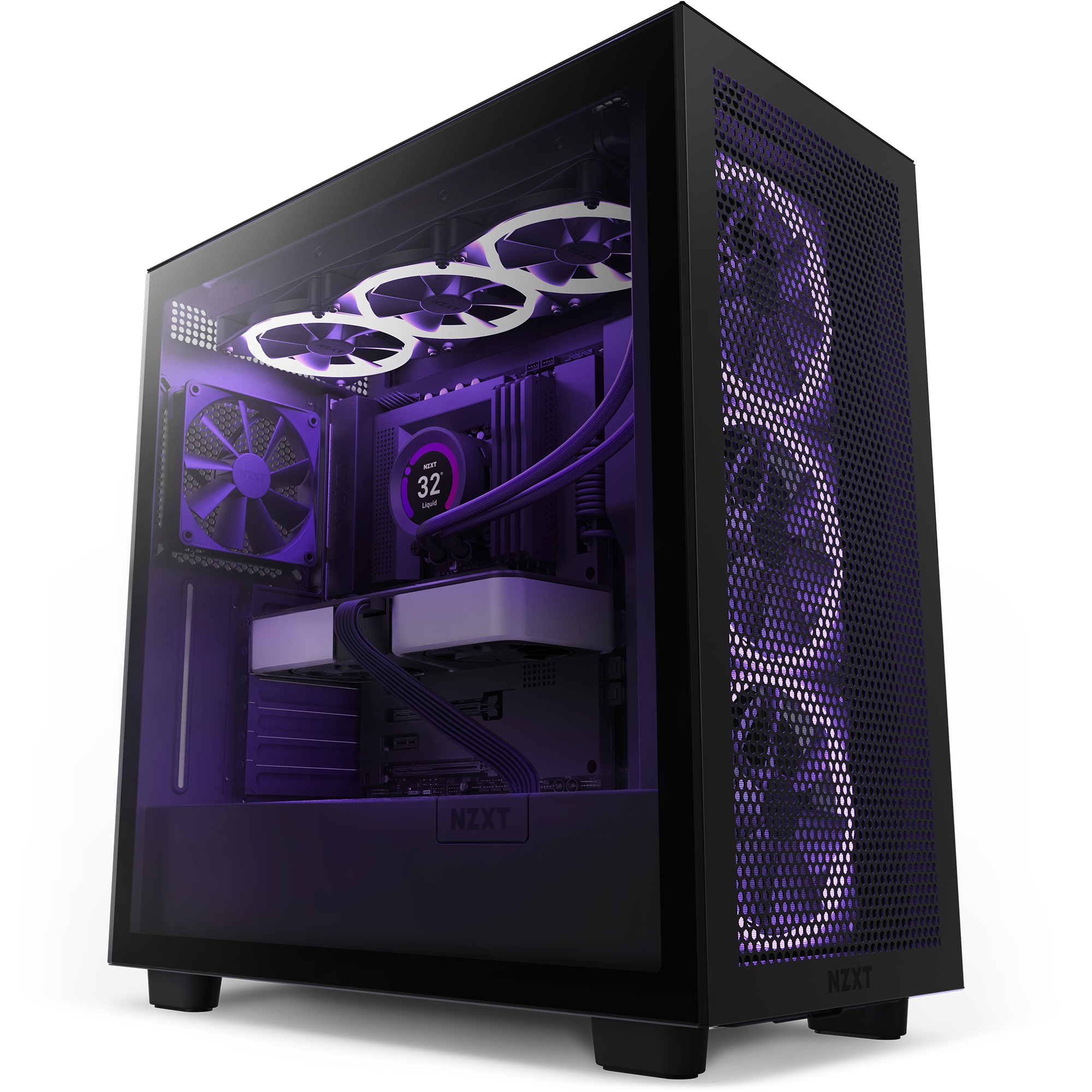 NZXT H7 Flow White - Mid-Tower Airflow PC Gaming Case - Tempered Glass -  Enhanced Cable Management 