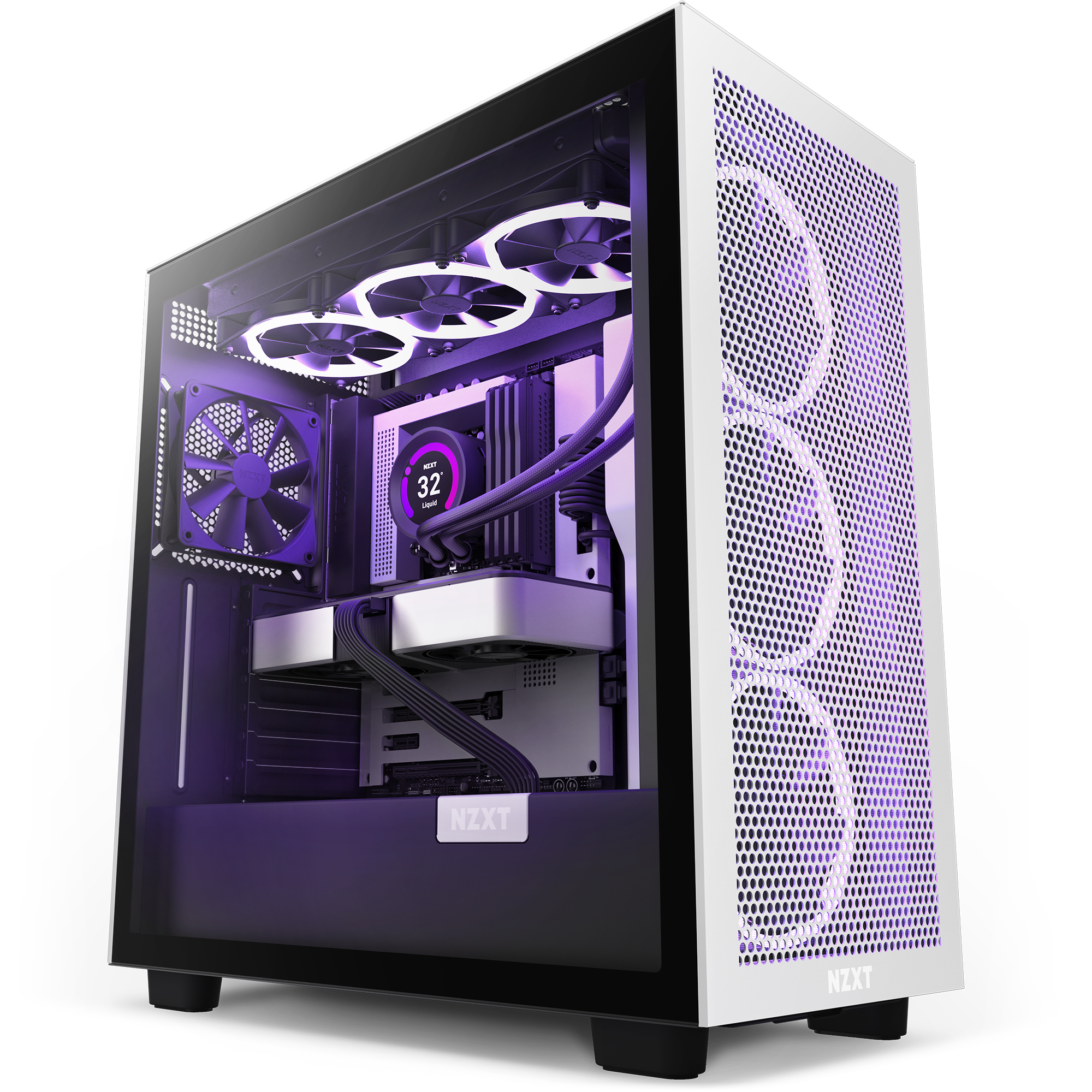 NZXT H Series H5 (2023) Flow RGB Edition ATX Mid Tower Chassis White  Color-CC-H51FW-R1 