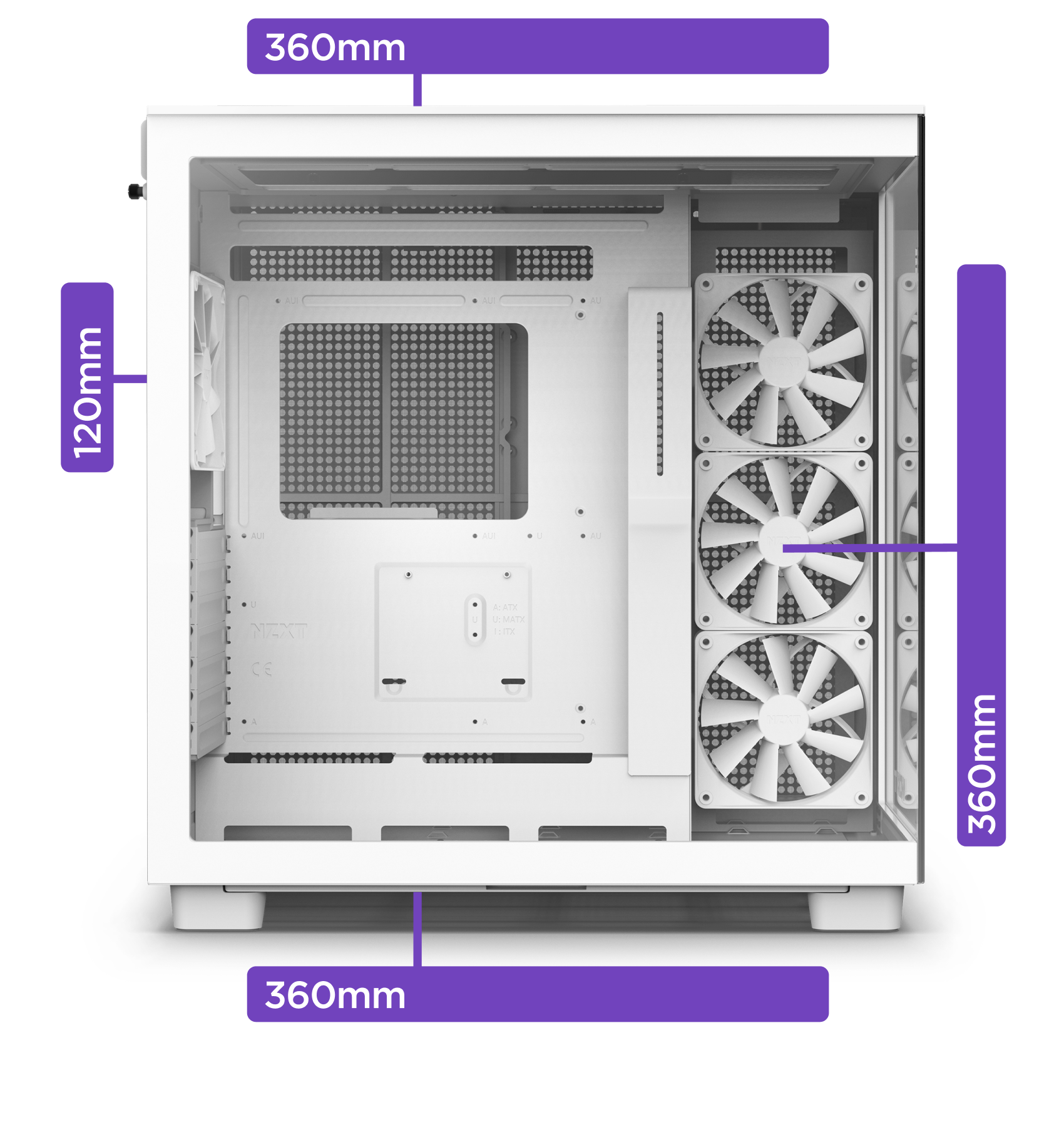 NZXT H9 Elite CM-H91EW-01 Dual-Chamber ATX Mid-Tower PC Gaming Case  Includes 3 x 120mm F120 RGB Duo Fans with Controller Glass Front, Top &  Side