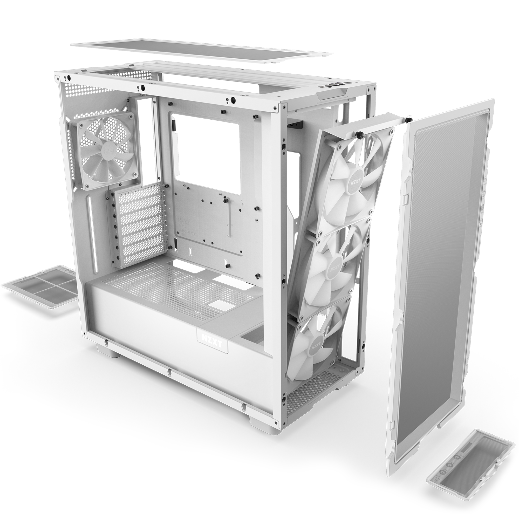 NZXT H7 Flow Tempered Glass Gaming Case White