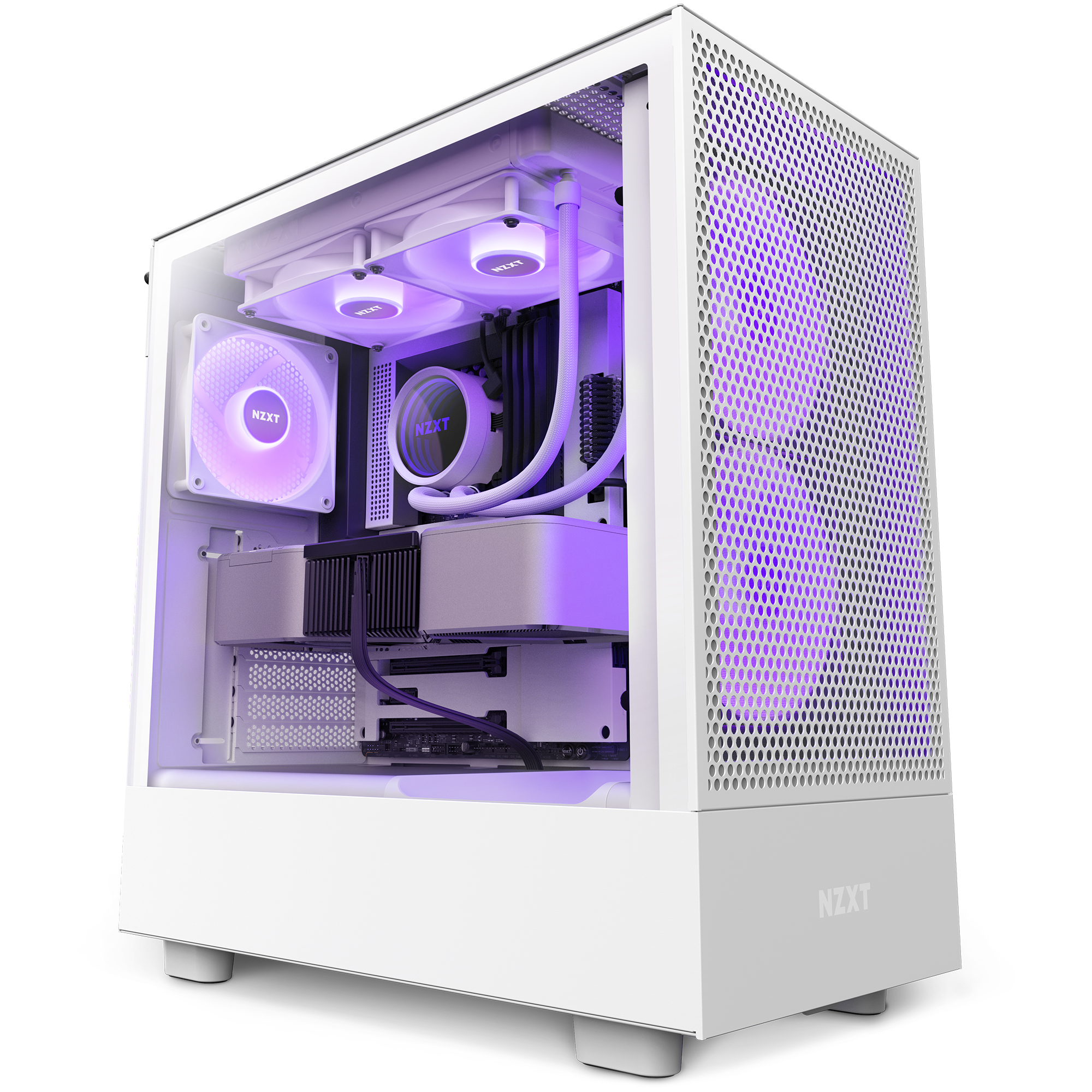  NZXT H9 Flow Dual-Chamber ATX Mid-Tower PC Gaming Case –  High-Airflow Perforated Top Panel – Tempered Glass Front & Side Panels –  360mm Radiator Support – Cable Management – White : Electronics