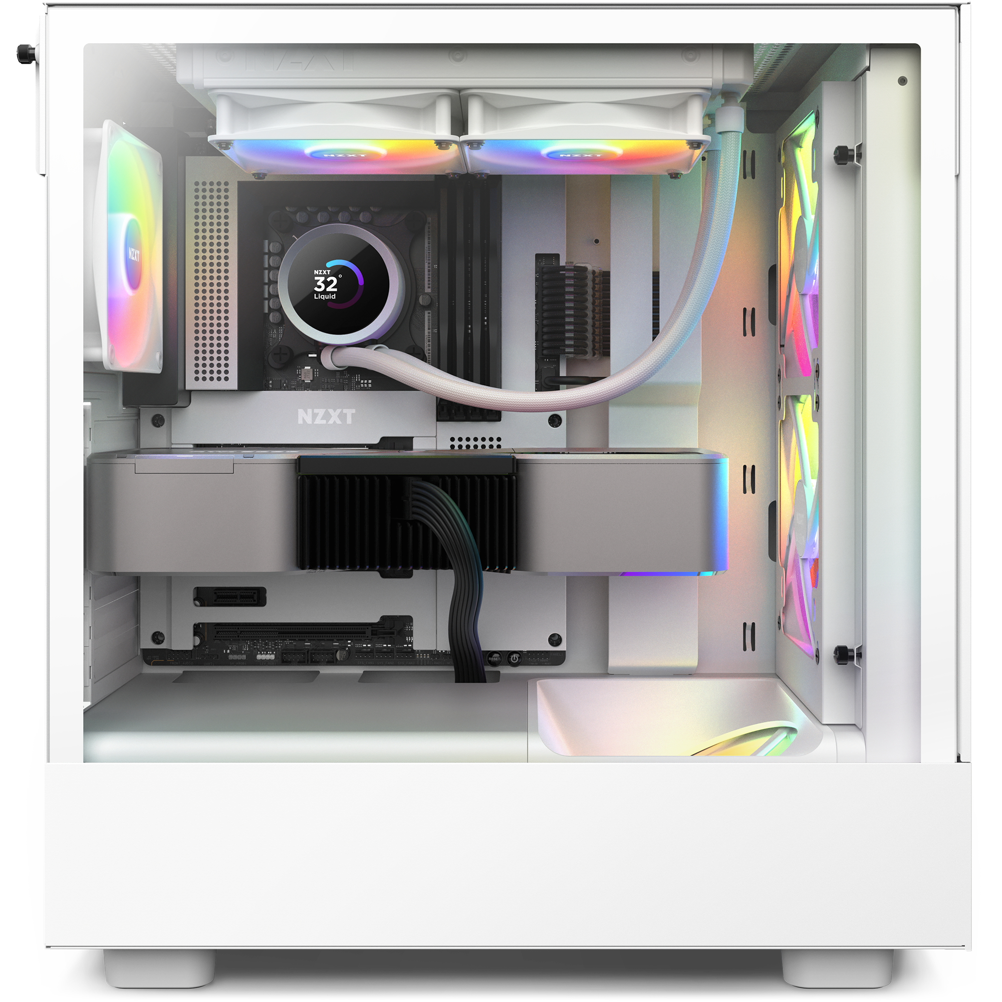 NZXT Kraken 240 RGB White All In One 240mm Intel/AMD CPU Water Cooler (2023  Edition) LN132415 - RL-KR240-W1