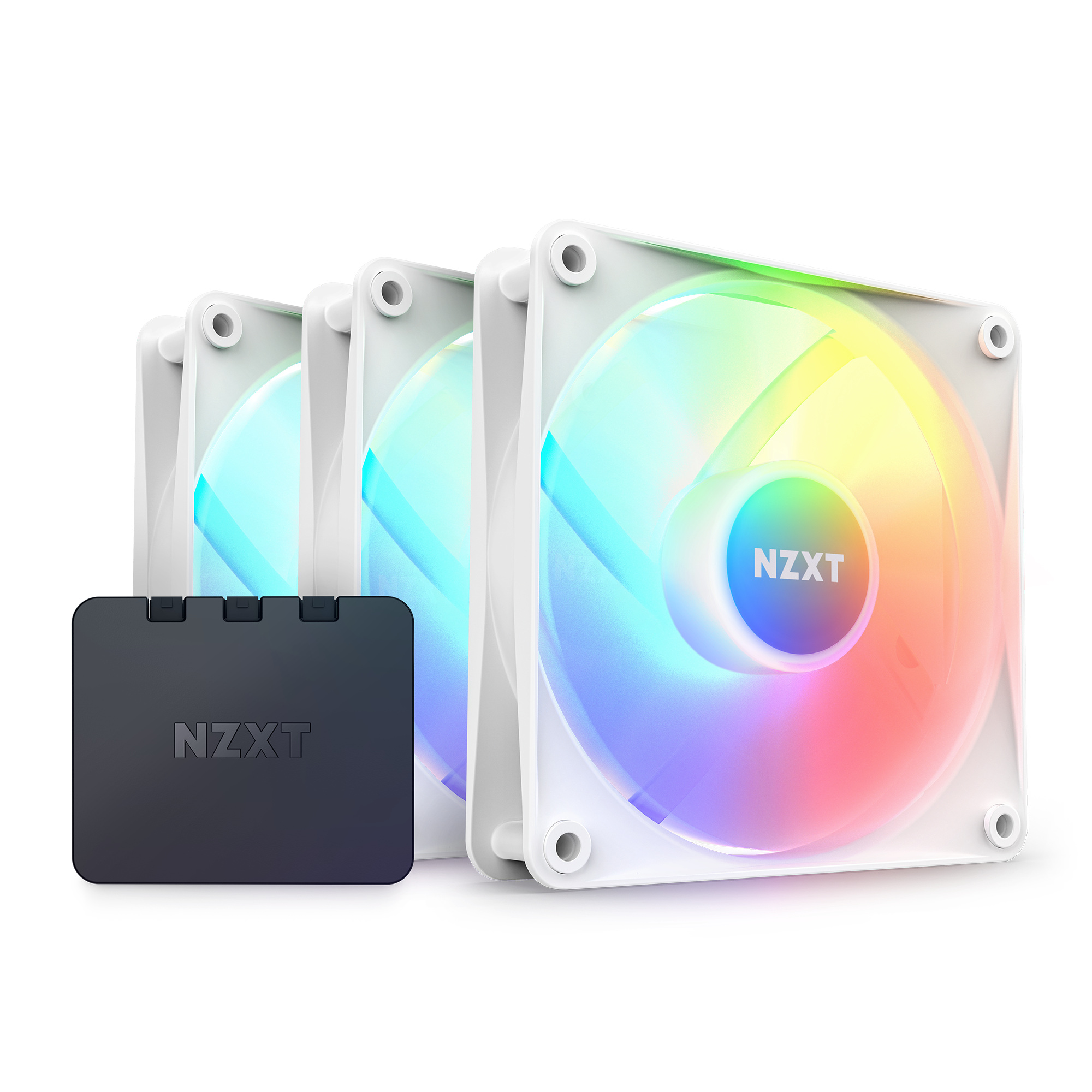 NZXT F120 RGB Fans - RF-R12TF-B1 - Advanced RGB Lighting Customization -  Whisper Quiet Cooling - Triple (RGB Fan & Controller Included) - 120mm Fan  