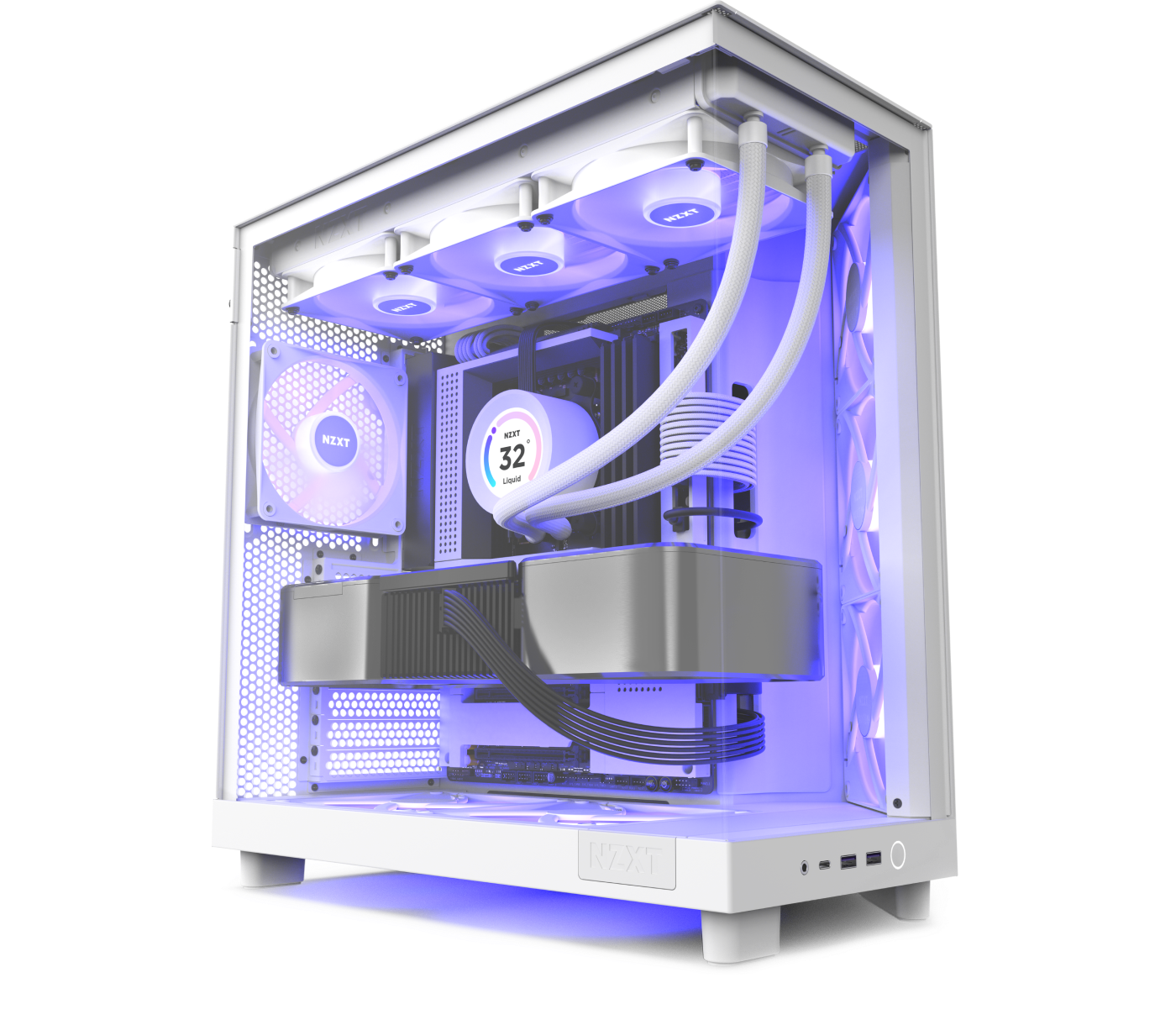 NZXT H5 Flow RGB - Matte White - Chassi - Miditower - Vit