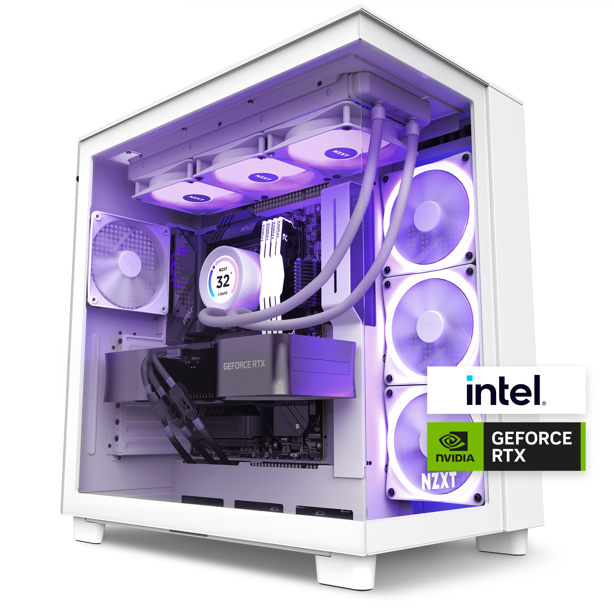 NZXT H510 Elite - CA-H510E-W1 - Premium Mid-Tower ATX Case PC Gaming Case -  Dual-Tempered Glass Panel - Front I/O USB Type-C Port - Vertical GPU Mount